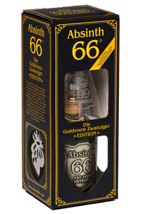 Absinth 66® Goldene Zwanziger Edition Set - 1x0,2L (66%vol.), 1xAbsinth Löffel, 1xAbsinth Glas